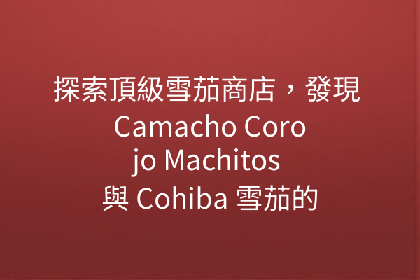 探索頂級雪茄商店，發現 Camacho Corojo Machitos 與 Cohiba 雪茄的奧秘！