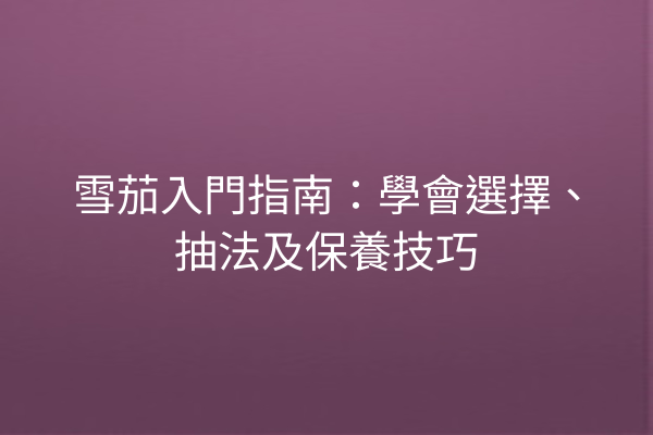 雪茄入門指南：學會選擇、抽法及保養技巧